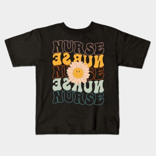 Retro Groovy Nurse Life For Women Nursing For Nurses Week Kids T-Shirt